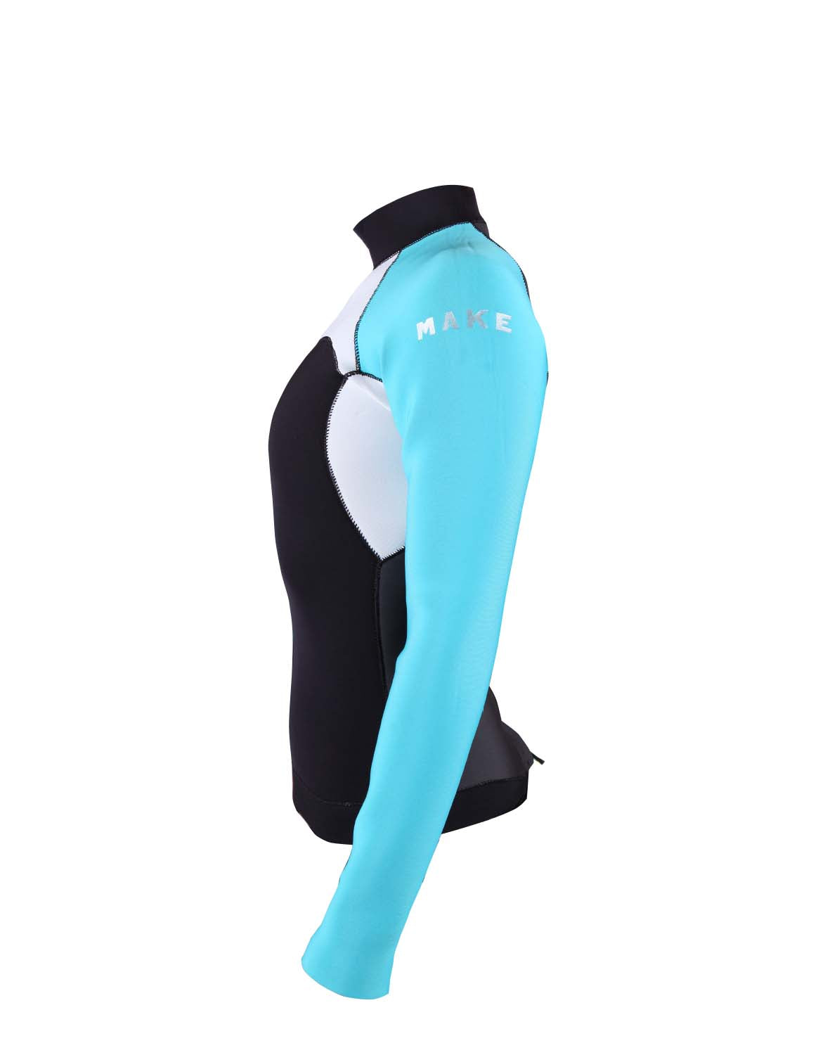 NO LIMIT + MAKE UNISEX WETSUIT JACKET BLACK/AQUA/WHITE