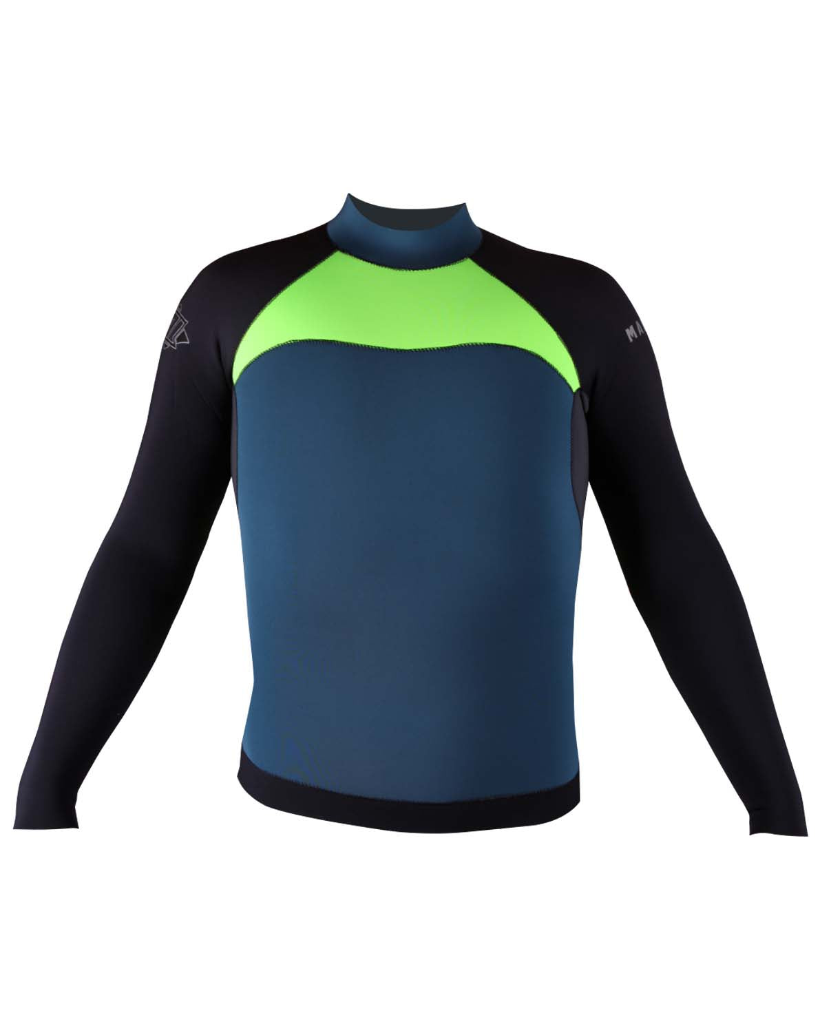 NO LIMIT + MAKE UNISEX WETSUIT JACKET NEON GREEN/CHARCOAL/PETROL